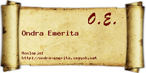 Ondra Emerita névjegykártya